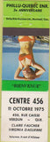Matchbook Cover - Centre 456 1975 Verdun QC pinup
