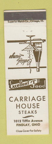 Matchbook Cover - Carriage House Steaks Findlay OH WEAR