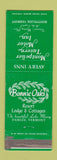 Matchbook Cover - Bonnie Oaks Resort Fairlee VT Montpelier