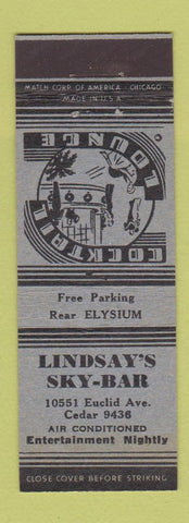 Matchbook Cover - Lindsay's Sky Bar Cleveland OH