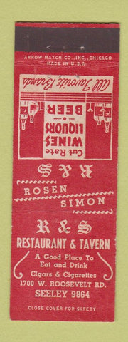 Matchbook Cover - R&S Restaurant Tavern Chicago IL ARROW