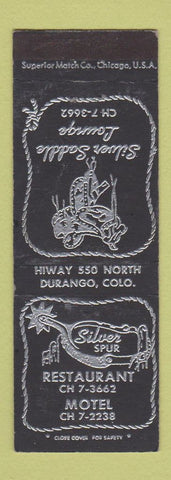 Matchbook Cover - Silver Saddle Restaurant Lounge Motel Durango Colorado