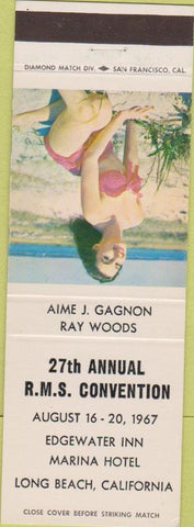Matchbook Cover - RMS Convention 1967 Long Beach CA pinup