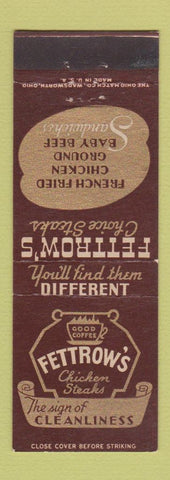 Matchbook Cover - Fettrow's Restaurant Harrisburg PA Columbus OH
