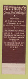 Matchbook Cover - Fettrow's Restaurant Harrisburg PA Columbus OH
