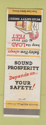 Matchbook Cover - Safety Committee Cedartown Yarn Mills shoes