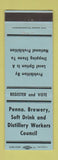 Matchbook Cover - PA Brewery Soft Drink Union BLUE