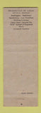 Matchbook Cover - PA Brewery Soft Drink Union ORANGE