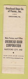 Matchbook Cover - Overhead Door Company Lewistown PA
