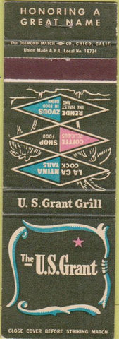 Matchbook Cover - US Grant Hotel San Diego CA?