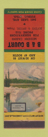 Matchbook Cover - B&B Court Cabins Pueblo Colorado