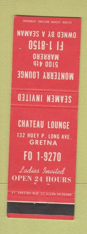 Matchbook Cover - Monterry Lounge Gretna LA Marrero