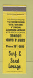 Matchbook Cover - Surf and Sand Lounge Maderia Beach FL