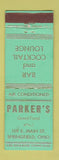 Matchbook Cover - Parker's Bar Restaurant Springfield OH