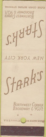 Matchbook Cover - Stark's New York City restaunt