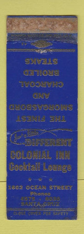 Matchbook Cover - Colonial Inn Santa Cruz CA WORN