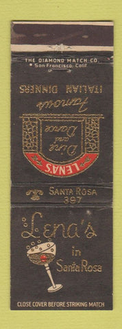 Matchbook Cover - Lena's Santa Rosa Italian Restaurant CA WEAR