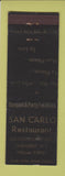 Matchbook Cover - San Carlo Restaurant Lyndhurst NJ WEAR