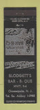 Matchbook Cover - Blodgett's BBQ Cheesequake NJ girlie
