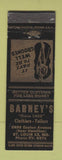Matchbook Cover - Barney's Men's Clothes St Louis MO WEAR