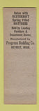 Matchbook Cover - Restokraft Mattress Detroit MI
