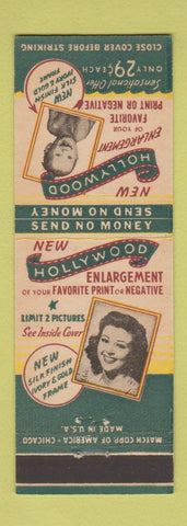 Matchbook Cover - Hollywood Photo Enlargement