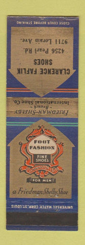 Matchbook Cover - Foot Fashion Men's Shoes Clarence Faflik Cleveland OH
