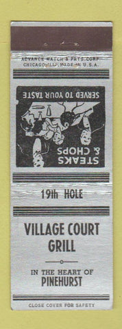 Matchbook Cover - Village Court Grill Pinehurst NC? ADVANCE