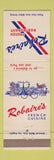 Matchbook Cover - Robaire's French Restaurant Paris Los Angeles Sherman Oaks