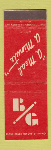 Matchbook Cover - BG Restaurants San Francisco CA