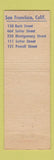 Matchbook Cover - BG Restaurants San Francisco CA