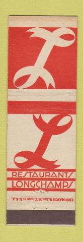 Matchbook Cover - Longchamps Restaurant Washington DC New York City Philadelphia