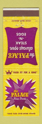 Matchbook Cover - The Palace Restaurants Detroit MI