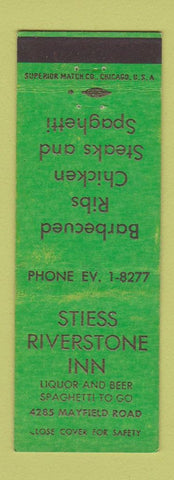 Matchbook Cover - Stiess Riverstone Inn South Euclid OH?