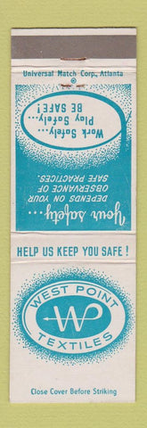 Matchbook Cover - West Point Textiles Safety Dixie Mills