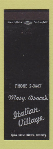 Matchbook Cover - Mary Draco's Italian Village