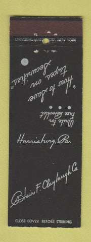 Matchbook Cover - Blair Claybaugh Harrisburg PA tax securities investments