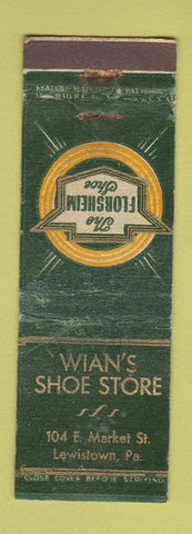 Matchbook Cover - Florsheim Shoes Wian's Lewistown PA feature WORN