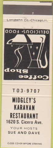 Matchbook Cover - Midgley's Karavan Restaurant Chicago IL