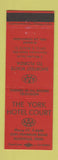 Matchbook Cover - York Hotel Court Nashville TN RED