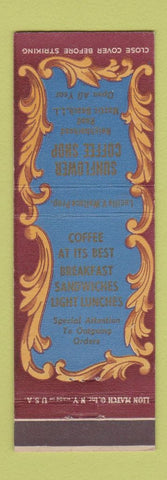 Matchbook Cover - Sunflower Coffee Shop Mastic Beach LI NY