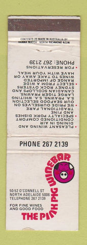 Matchbook Cover - Pink Pig Winebar North Adelaide Australia WEAR
