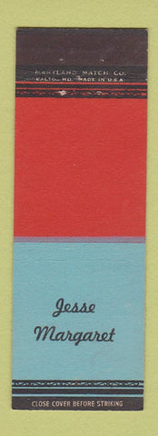 Matchbook Cover - Jesse Margaret Baltimore MD