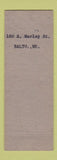 Matchbook Cover - Jesse Margaret Baltimore MD