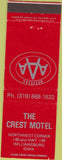 Matchbook Cover - Crest Motel Williamsburg IA
