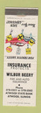 Matchbook Cover - Wilbur Beery Insurance Atwood IL State Bank