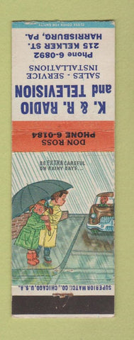 Matchbook Cover - K&R Radio and TV Harrisburg PA