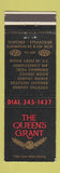 Matchbook Cover - Queen's Grant Brockville ON