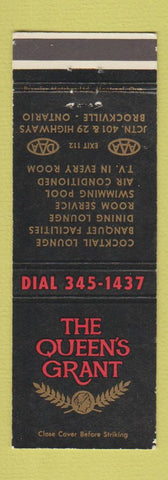 Matchbook Cover - Queen's Grant Brockville ON