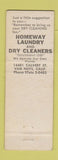 Matchbook Cover - Homeway Laundry Van Nuys CA